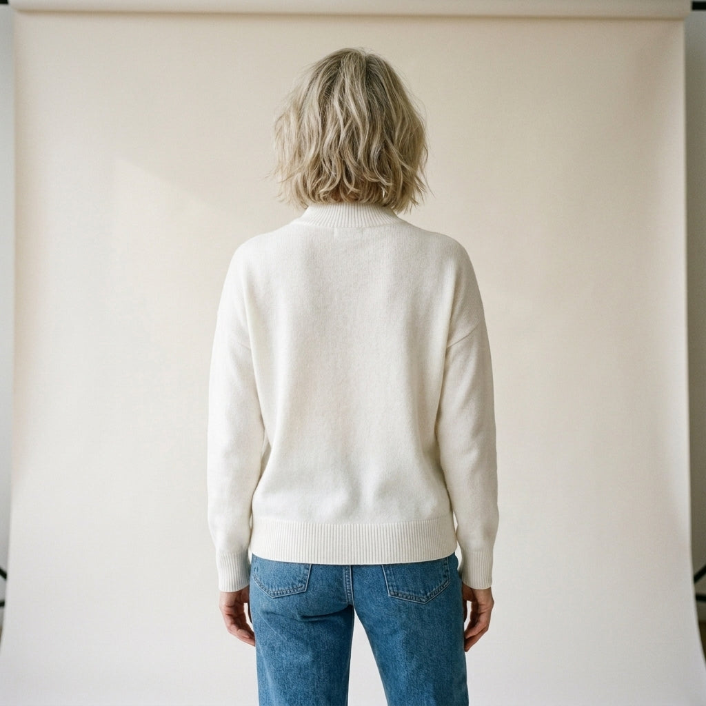 MOCK NECK KNIT SWEATER FOR WOMEN