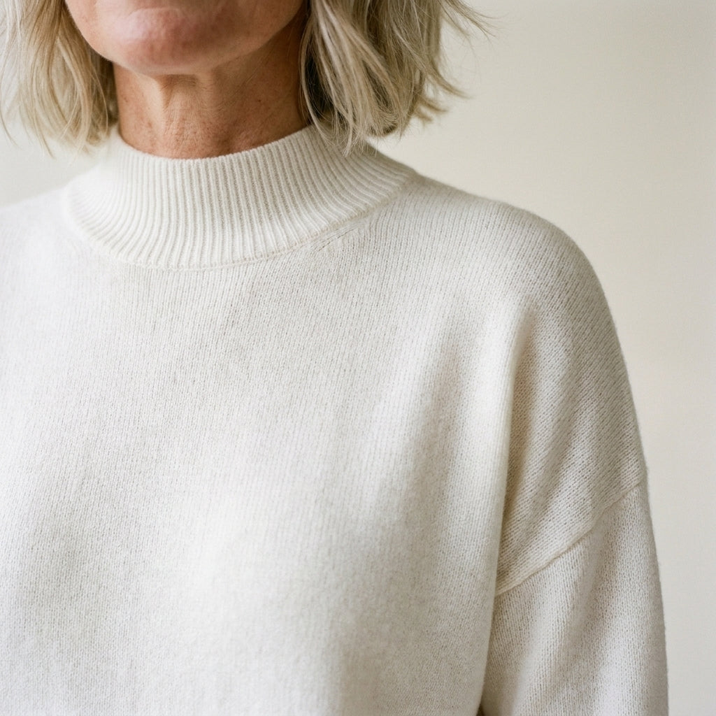 MOCK NECK KNIT SWEATER FOR WOMEN