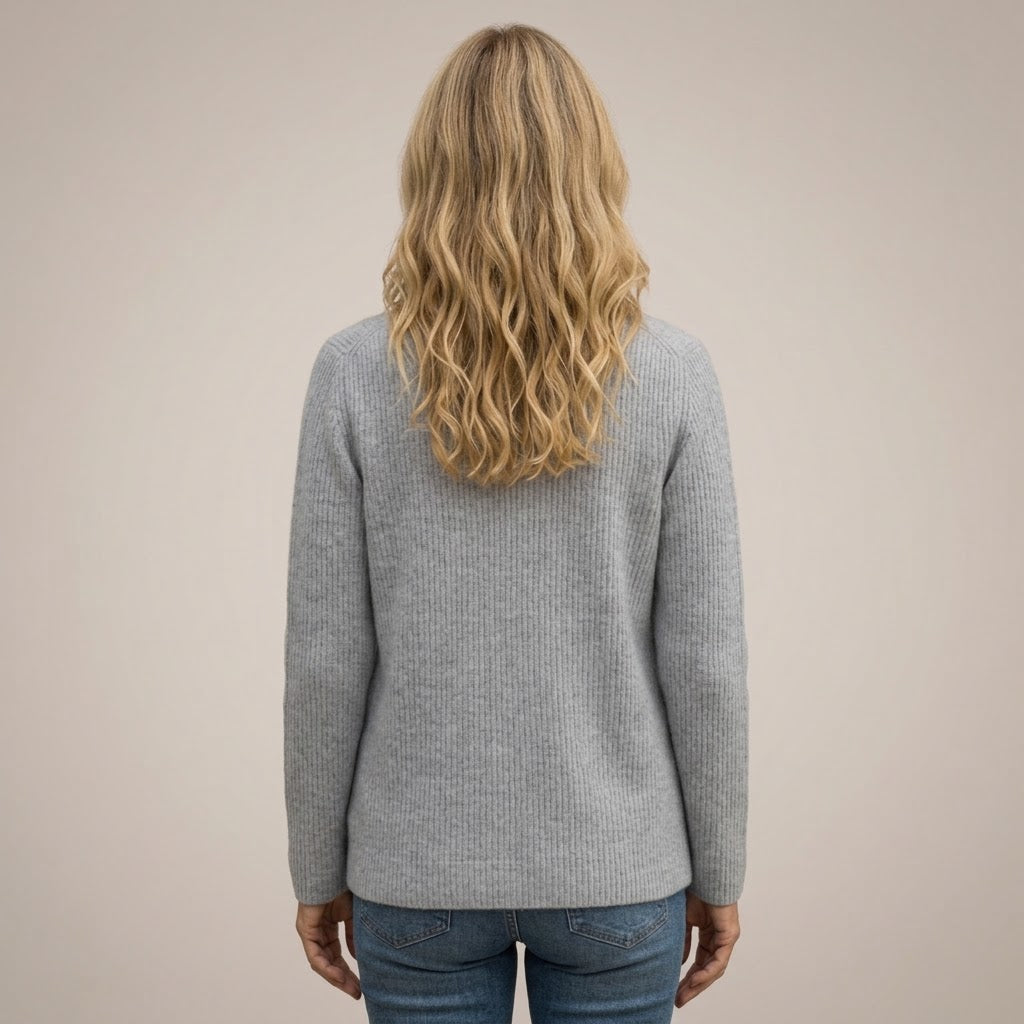 Women's Open Front Cardigan with Pockets — Ribbed Knit Edge to Edge