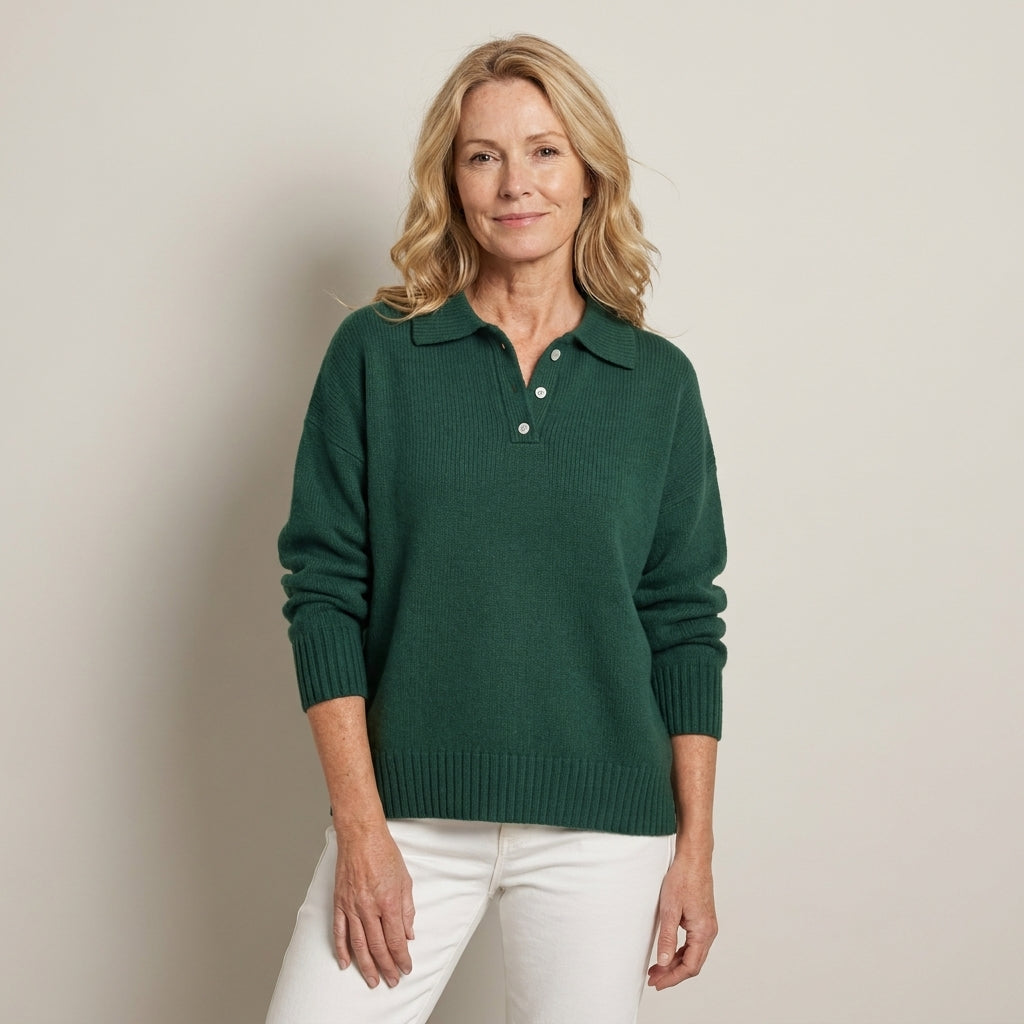 Oversized Collared Knit Jumper for Women