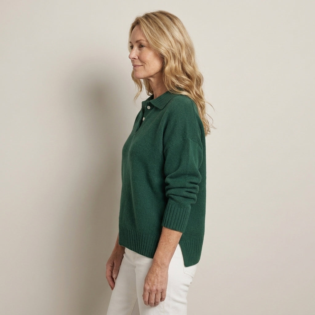 Oversized Collared Knit Jumper for Women