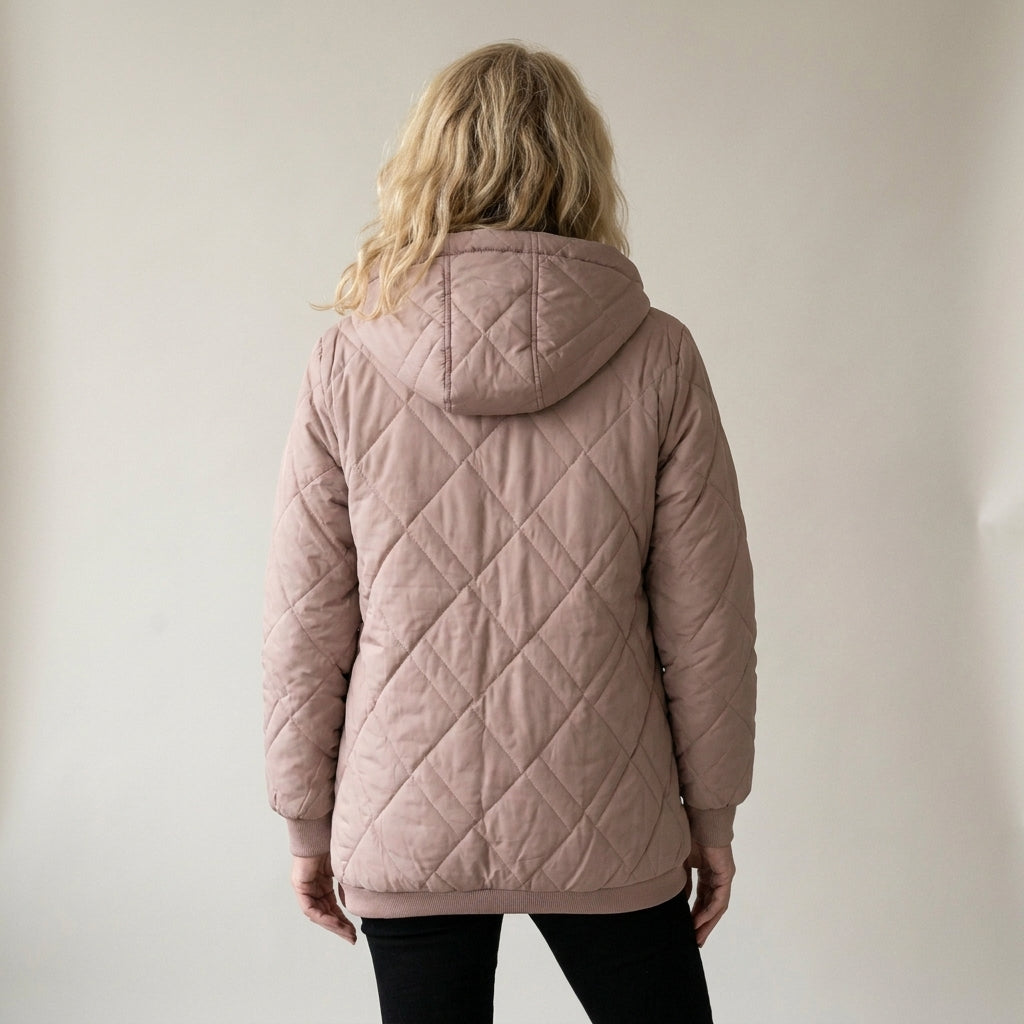 Quilted Hooded Puffer Jacket for Women