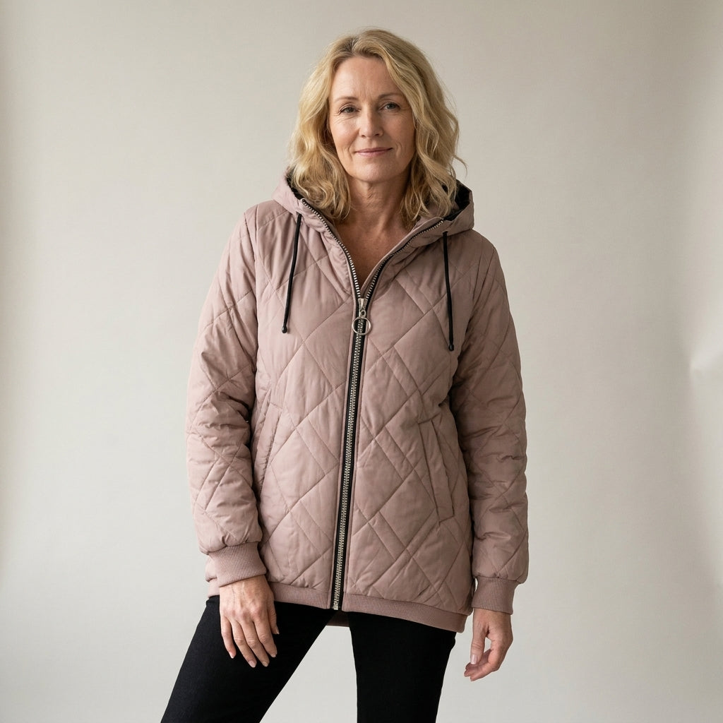Quilted Hooded Puffer Jacket for Women