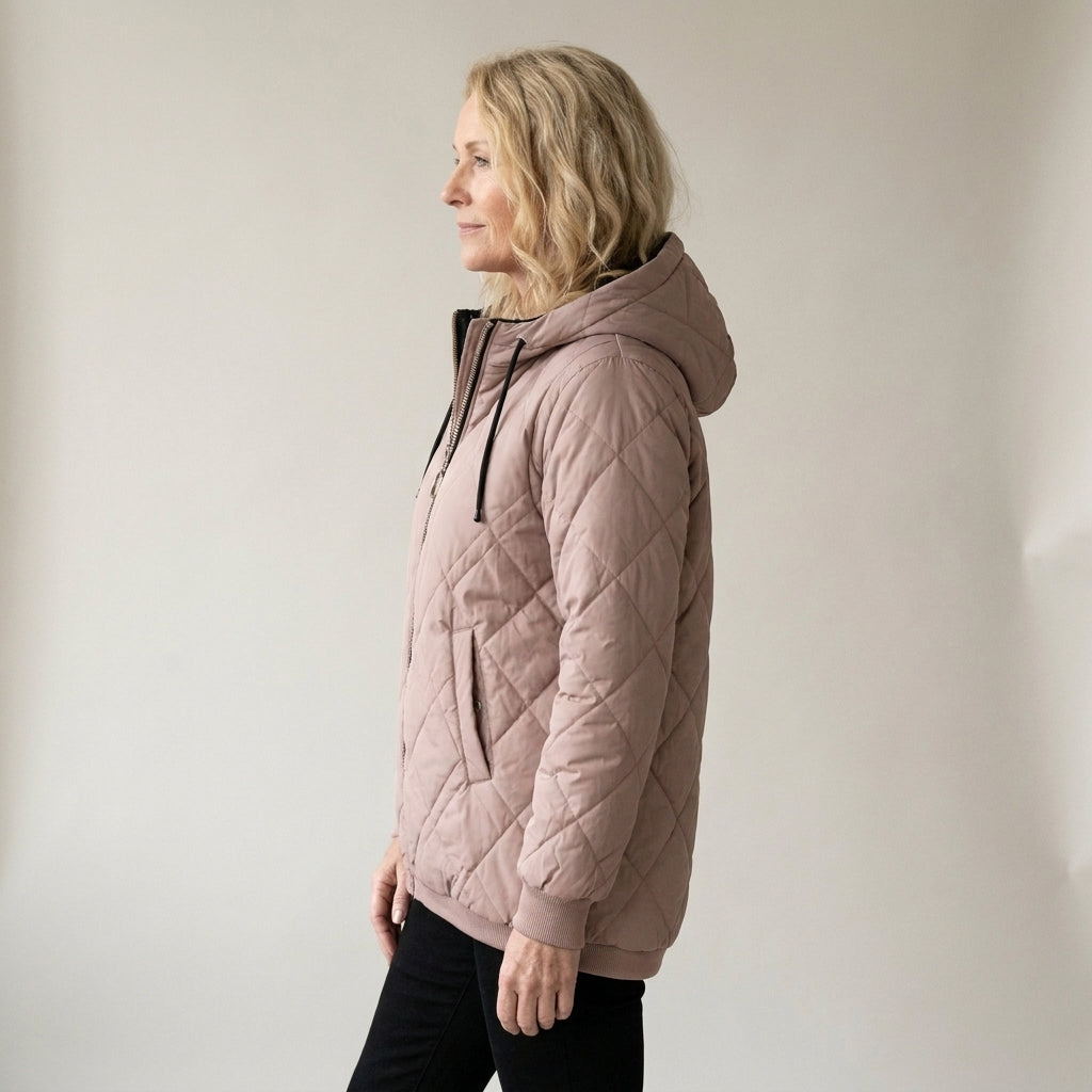 Quilted Hooded Puffer Jacket for Women