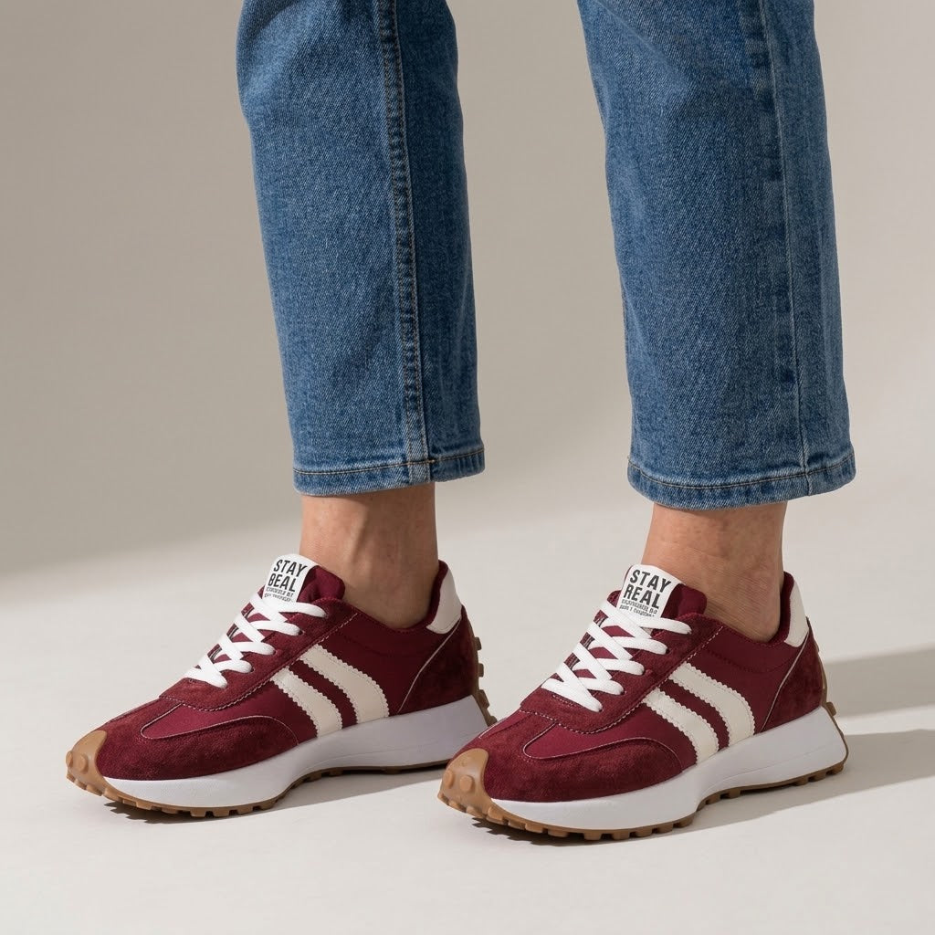 Women's Retro Trainers — Lace Up Chunky Sole Platform Sneakers