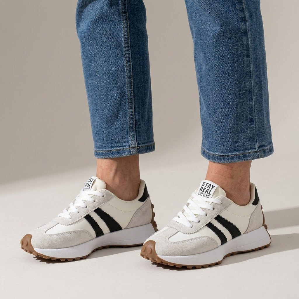 Women's Retro Trainers — Lace Up Chunky Sole Platform Sneakers