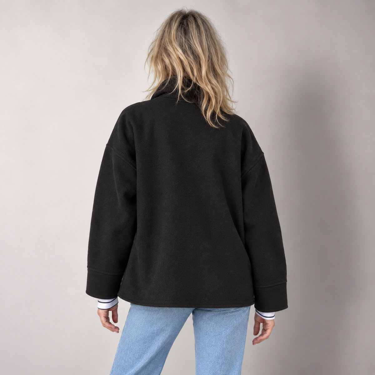 Short Funnel Neck Coat for Women