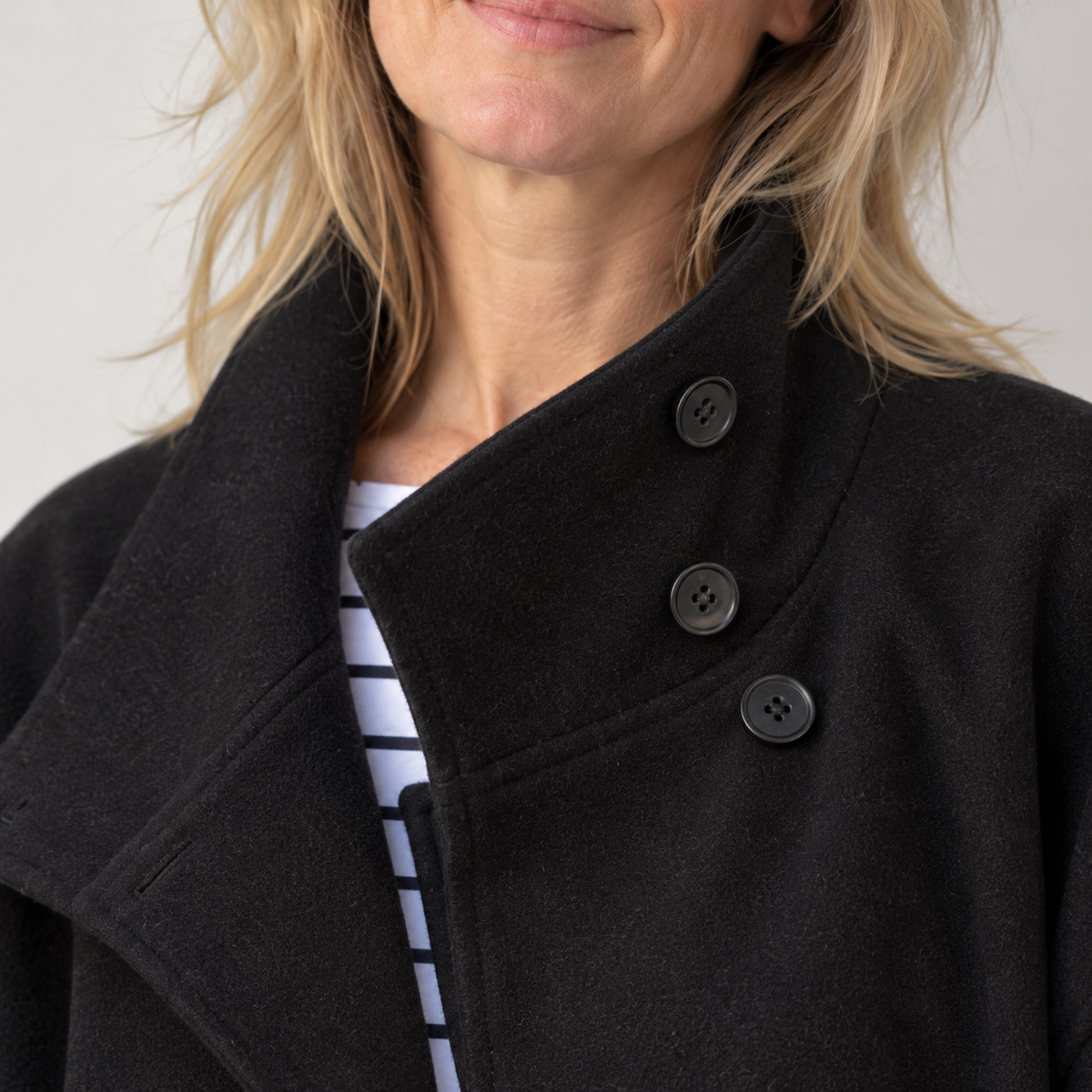 Short Funnel Neck Coat for Women