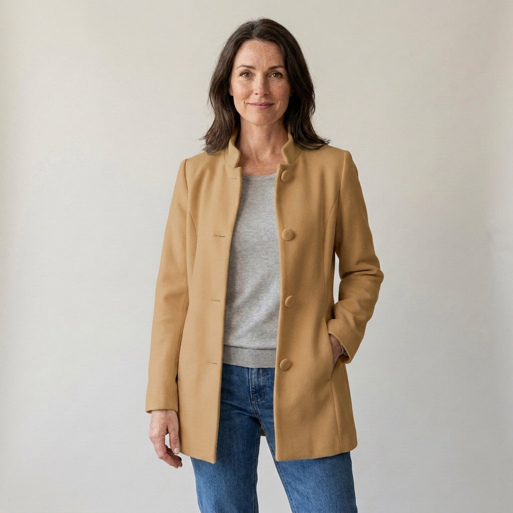 STAND COLLAR JACKET FOR WOMEN