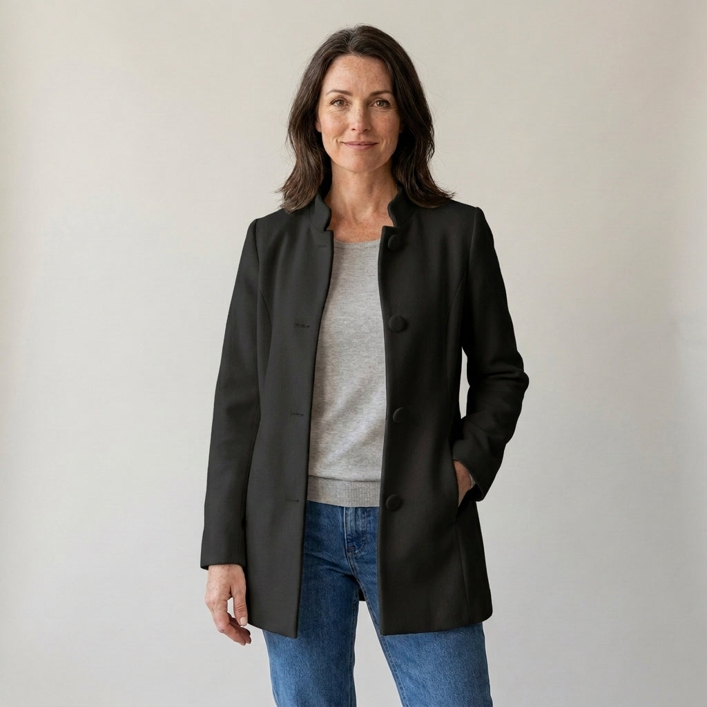 STAND COLLAR JACKET FOR WOMEN