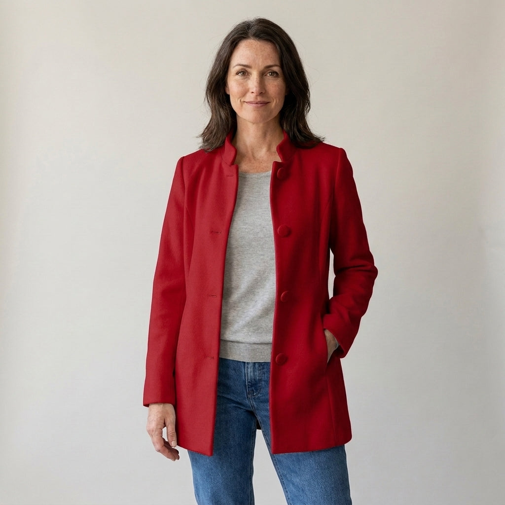 STAND COLLAR JACKET FOR WOMEN