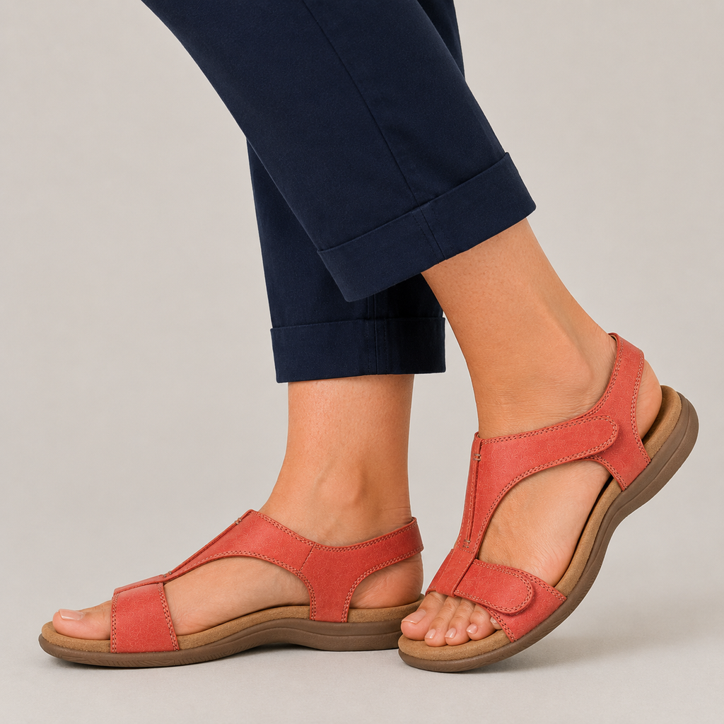 Clara T-Bar Comfort Sandal — Women's Wide Fit Adjustable Summer Sandal