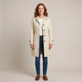Women's Black Trench Coat — Tailored Mid-Length Single-Breasted Belted Coat