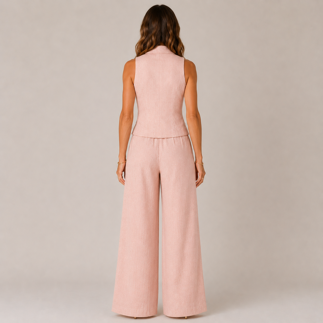 Clara Tailored Vest & Trouser Set — Women's Two-Piece Wide Leg Suit