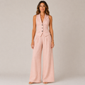 Clara Tailored Vest & Trouser Set — Women's Two-Piece Wide Leg Suit