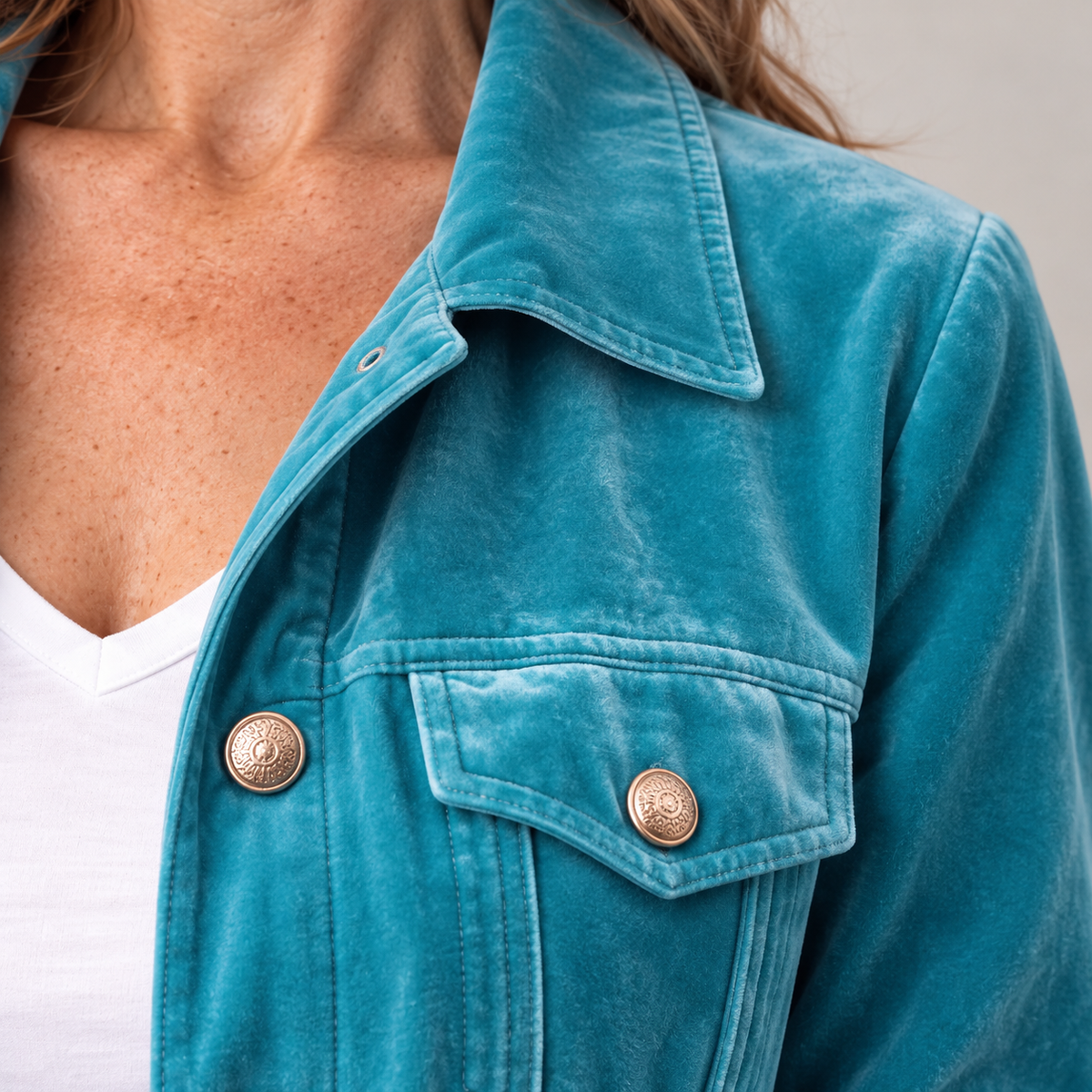 Velvet Trucker Jacket for Women