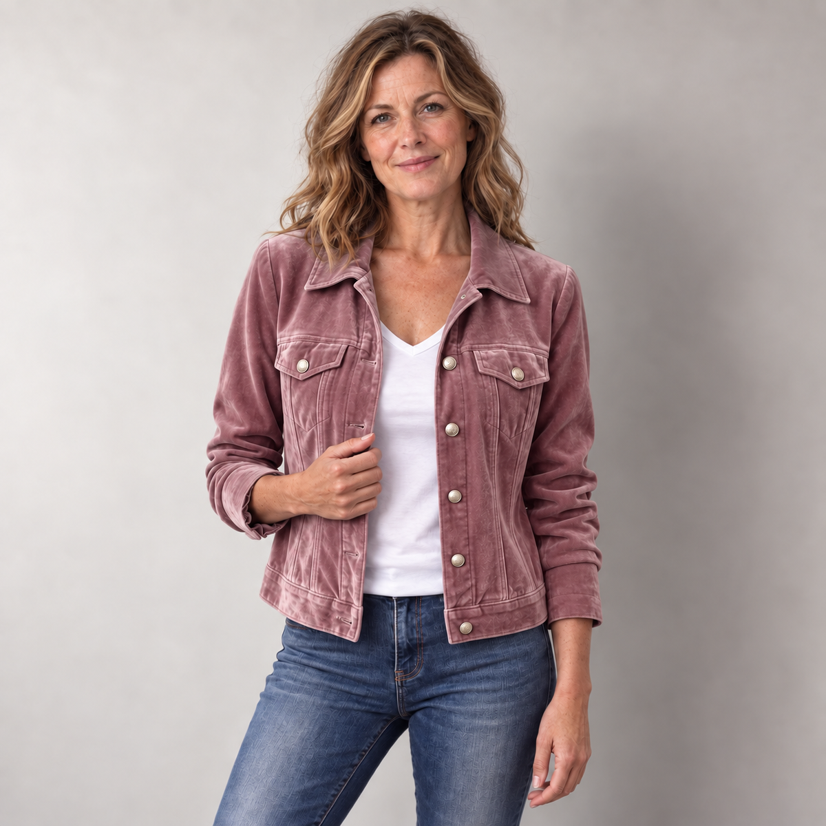 Velvet Trucker Jacket for Women