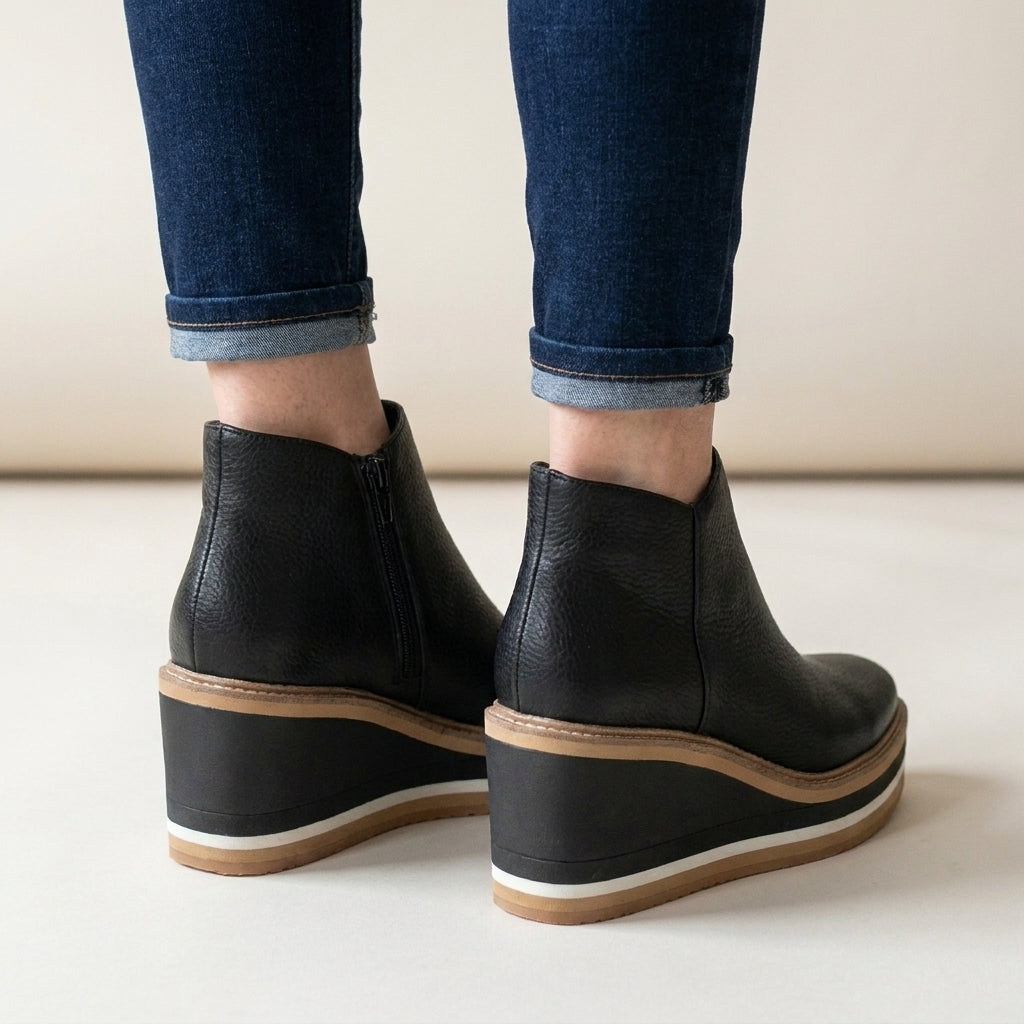 WEDGE ANKLE BOOTS FOR WOMEN