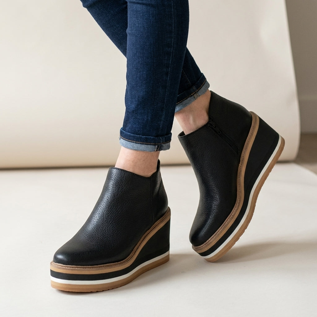 WEDGE ANKLE BOOTS FOR WOMEN