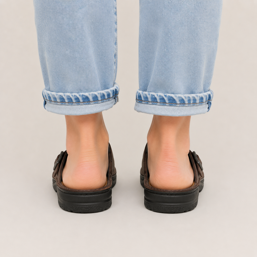 Clara Heritage Buckle Clog — Women's Comfort Slip-On Shoe