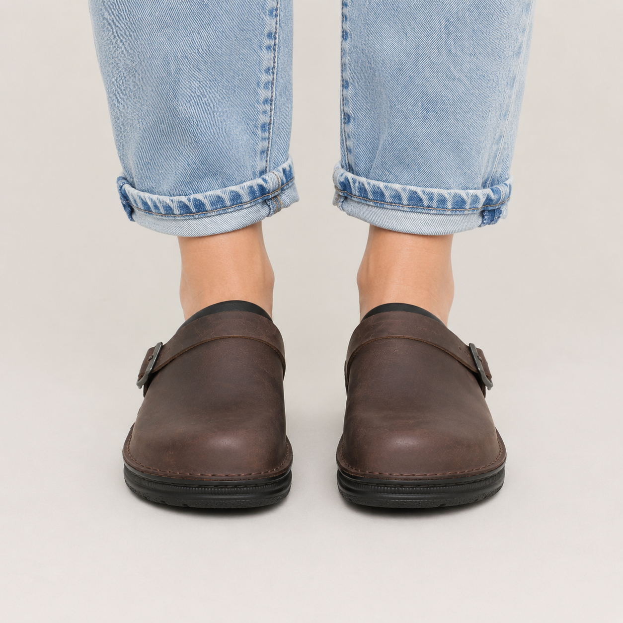 Clara Heritage Buckle Clog — Women's Comfort Slip-On Shoe
