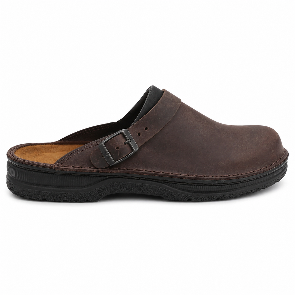Clara Heritage Buckle Clog — Women's Comfort Slip-On Shoe