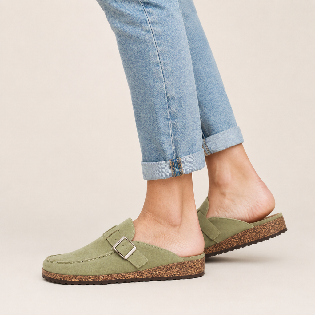 Clara Buckle Comfort Clog — Women's Soft Fit Slip-On Shoe