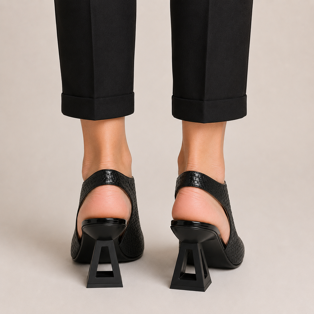 Clara Woven Heeled Sandal — Women's Open Toe Slingback Block Heel