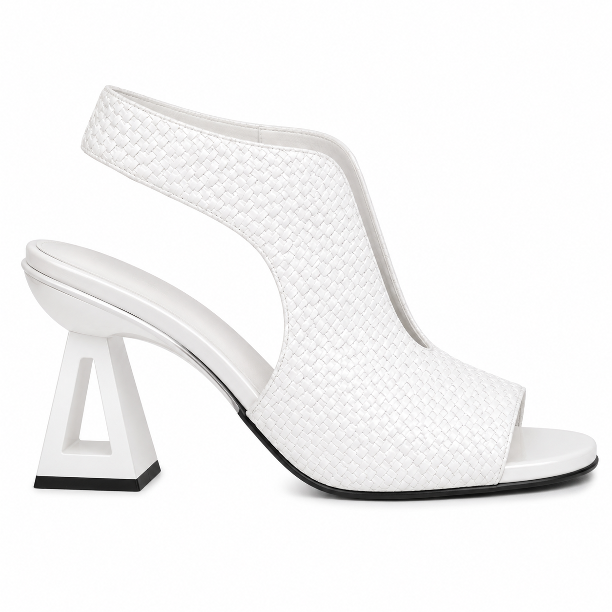 Clara Woven Heeled Sandal — Women's Open Toe Slingback Block Heel