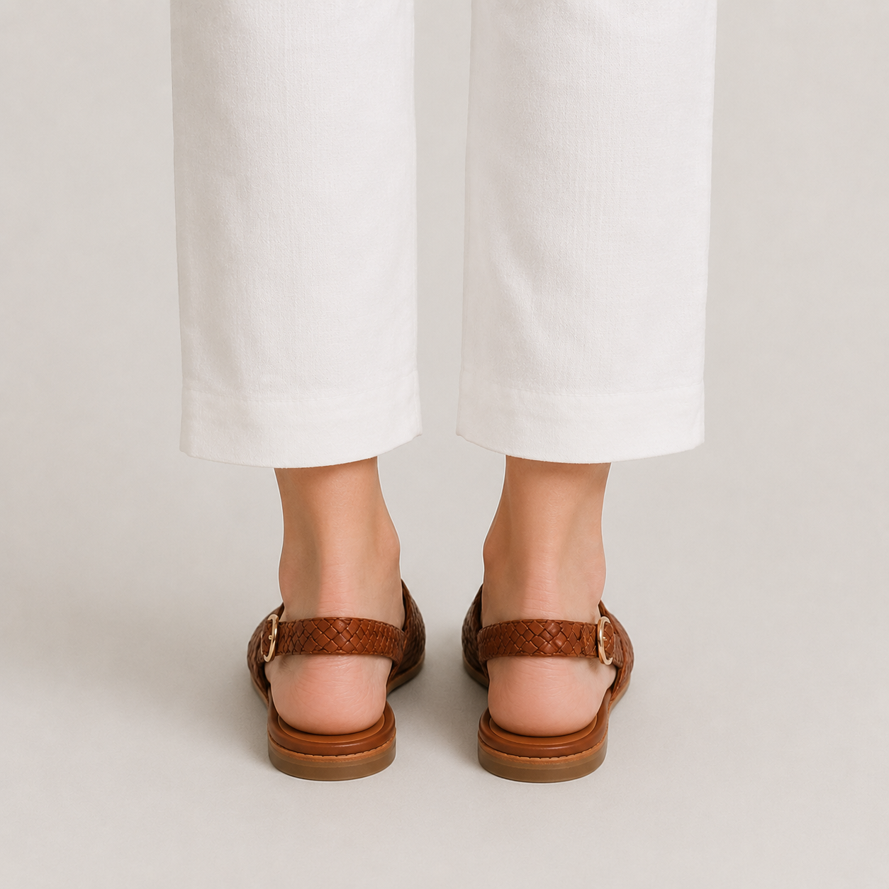 Clara Woven Slingback Flat — Women's Pointed Toe Woven Slip-On Shoe