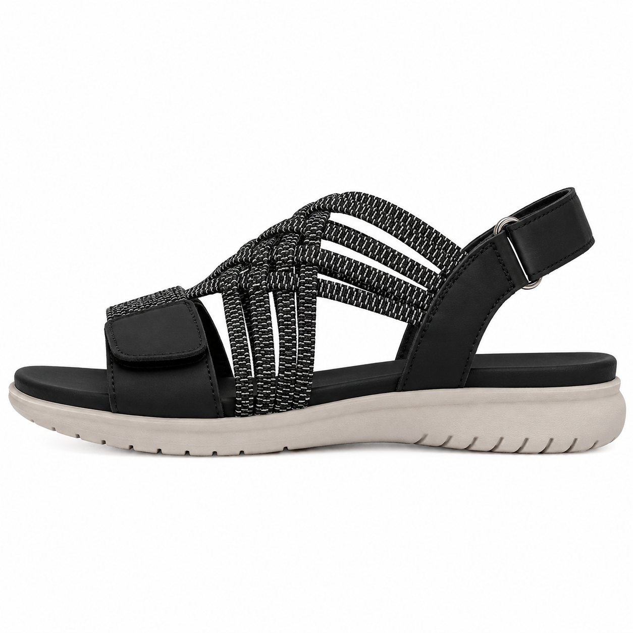 Clara Woven Strap Comfort Sandal — Women's Open Toe Summer Shoe