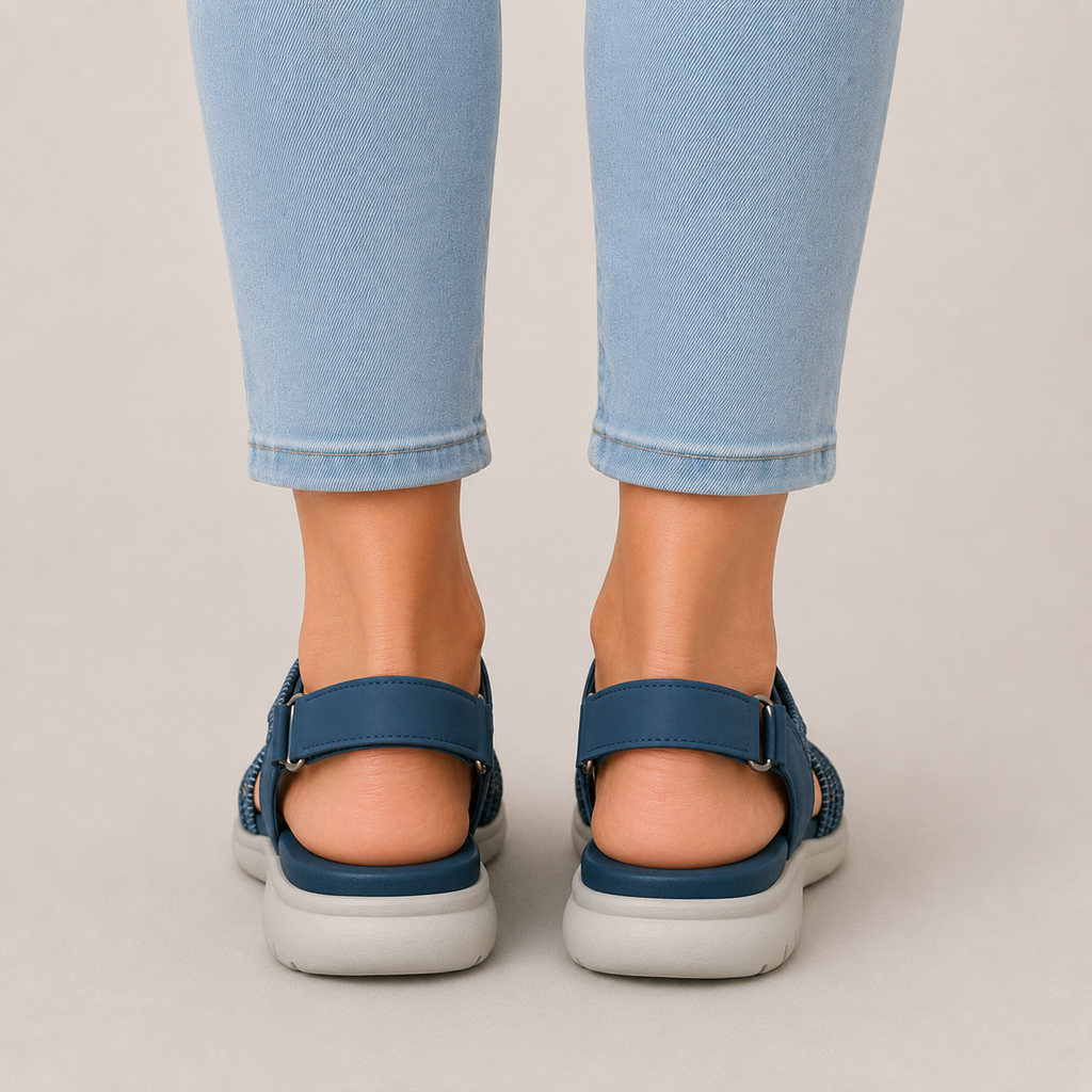 Clara Woven Strap Comfort Sandal — Women's Open Toe Summer Shoe