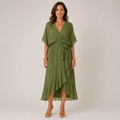 Clara Wrap Midi Dress — Women's Kimono Sleeve Belted Summer Dress