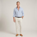 Michael Riviera Stripe Shirt — Men's Striped Button-Down Long Sleeve Shirt