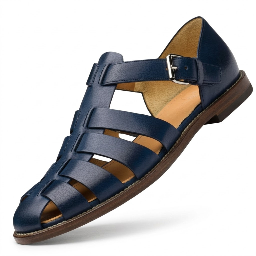 Patrick Fisherman Sandal — Men's Closed Toe Leather-Look Buckle Sandal
