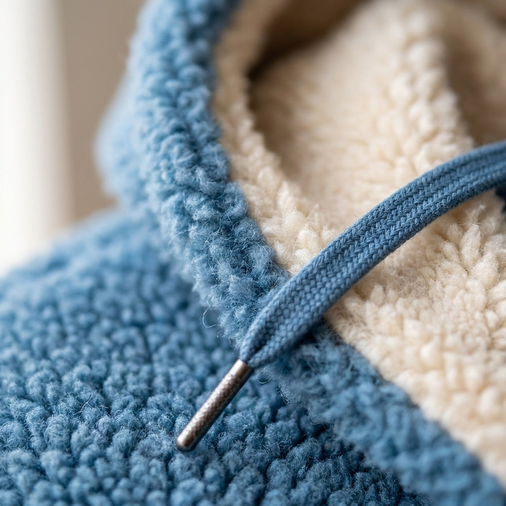 Women's Hooded Teddy Fleece Jacket, Zip-Up – Blue