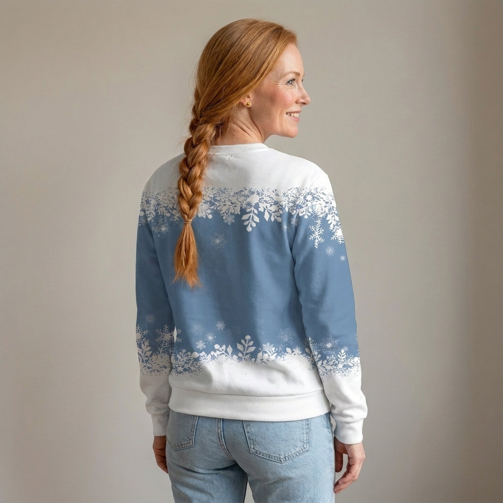 Women's Snowman Christmas Jumper, Crew Neck Sweatshirt – Blue