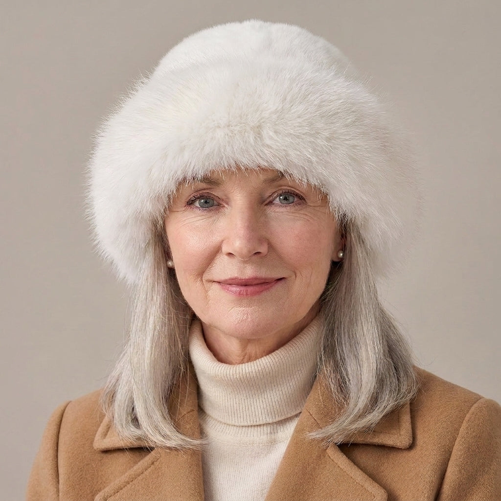 Women's Fluffy Faux Fur Bucket Hat, Warm Lined – Pink